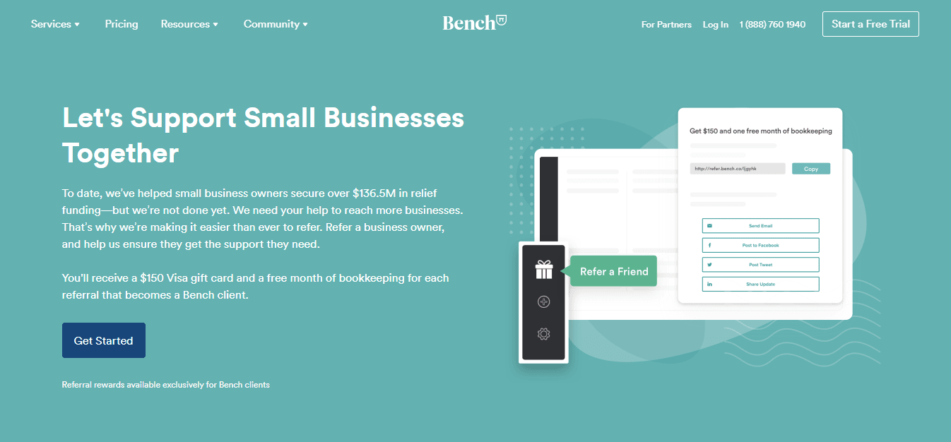 bench referral program incentives