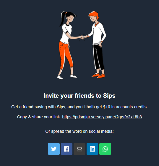 Mailchimp referral email example centered on a participant's share link