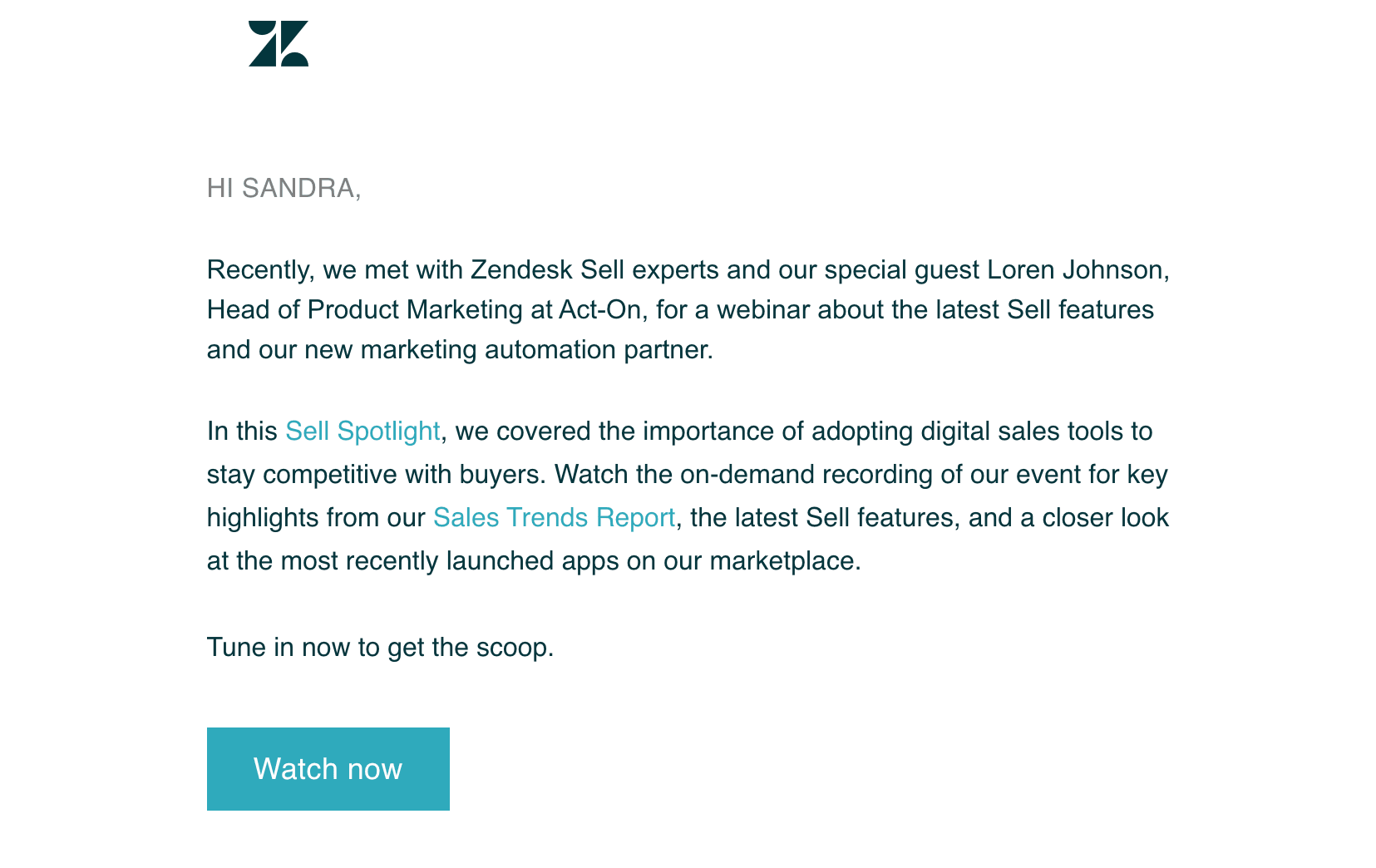 writing marketing emails Zendesk
