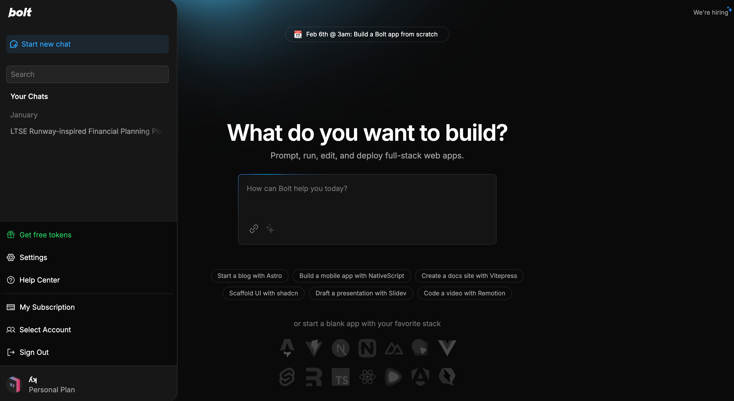 Get free tokens button