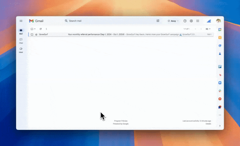 Analytics Email Reports in GrowSurf