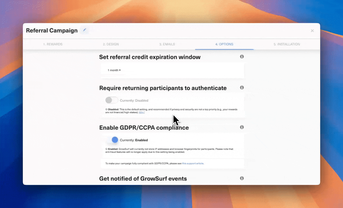 Referral Credit Expiration in GrowSurf