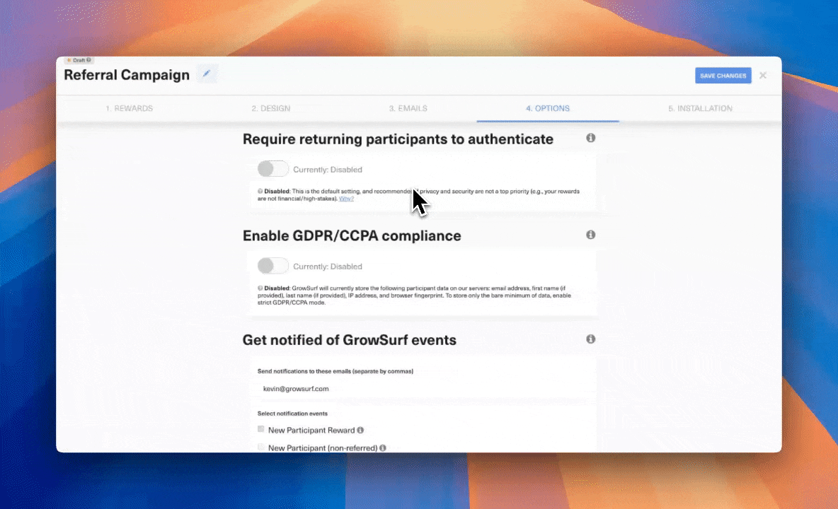 Participant Authentication in GrowSurf