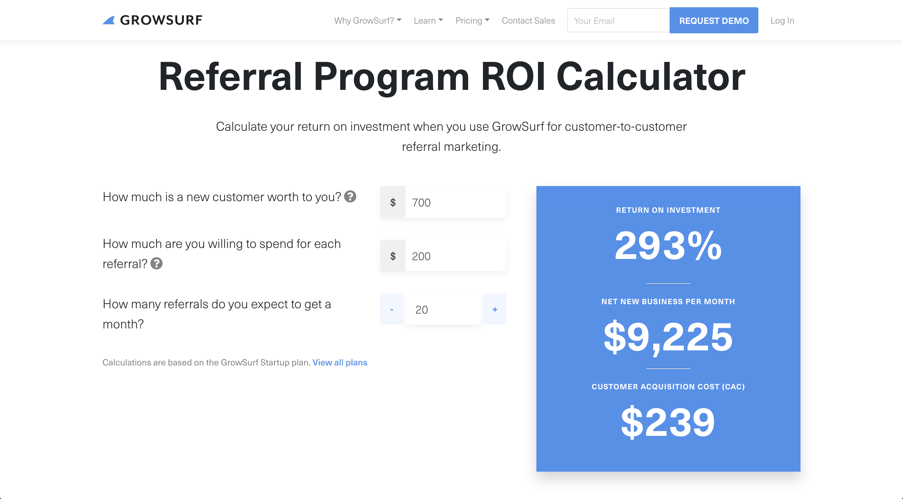 referral program roi calculator
