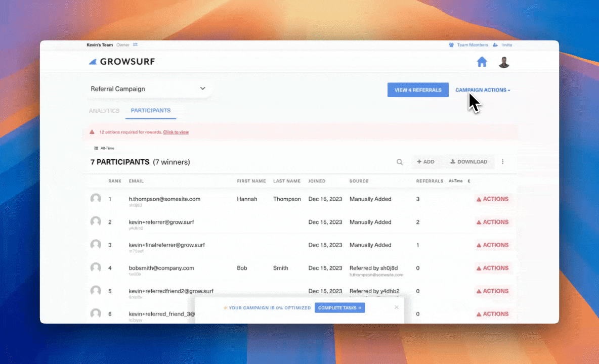 Clone Campaigns in GrowSurf