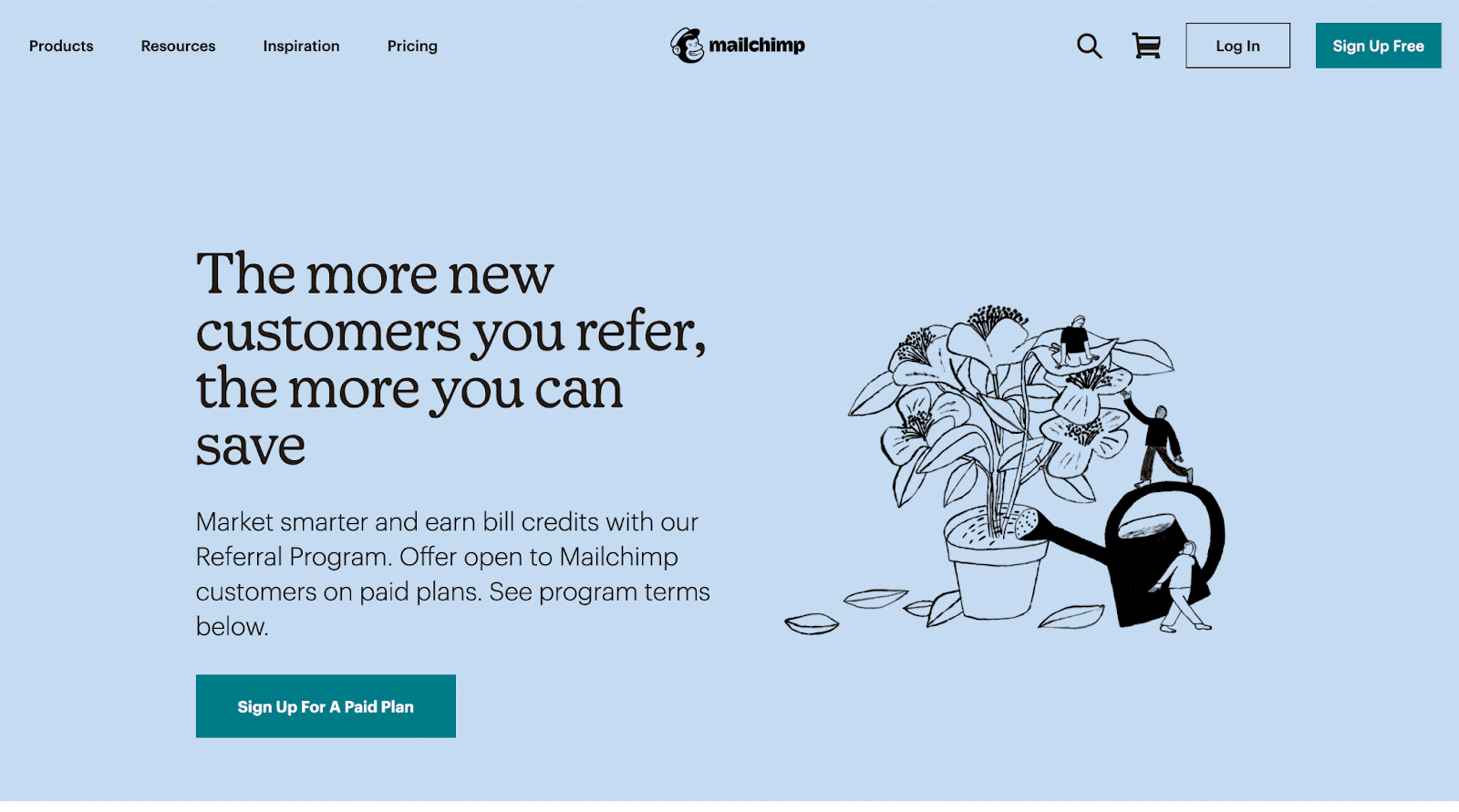 mailchimp referral landing page