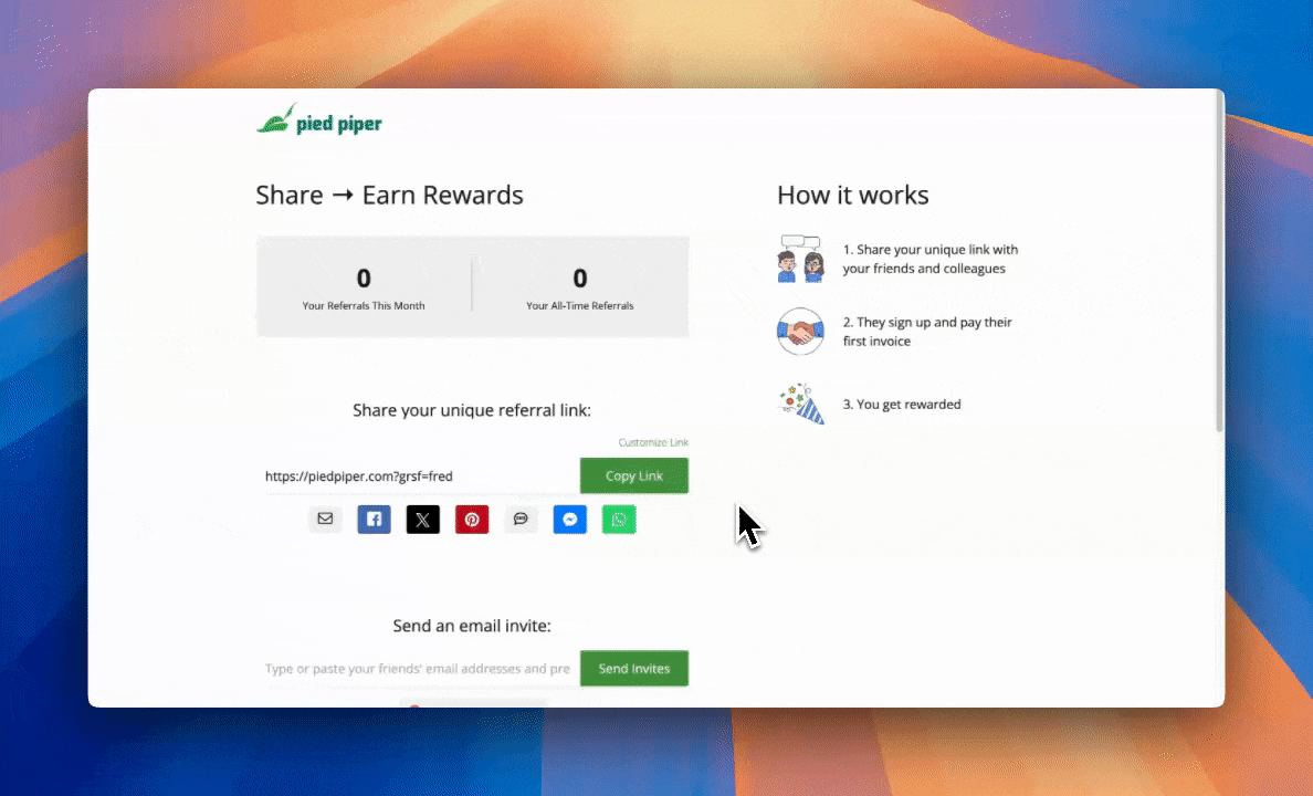 Referral Portal in GrowSurf
