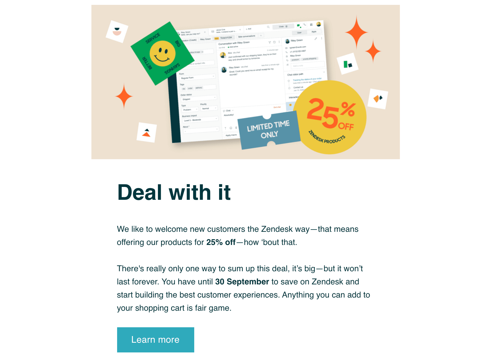 Zendesk winback email