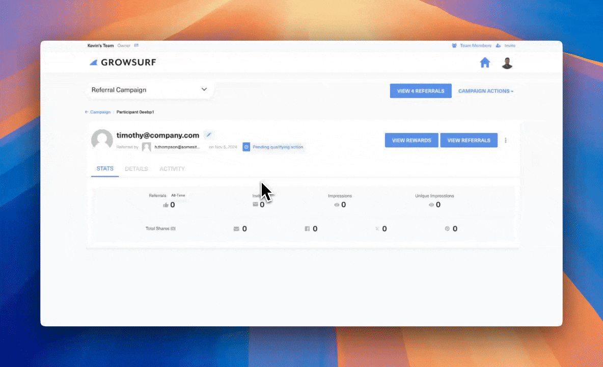 Manually Trigger Referrals in GrowSurf