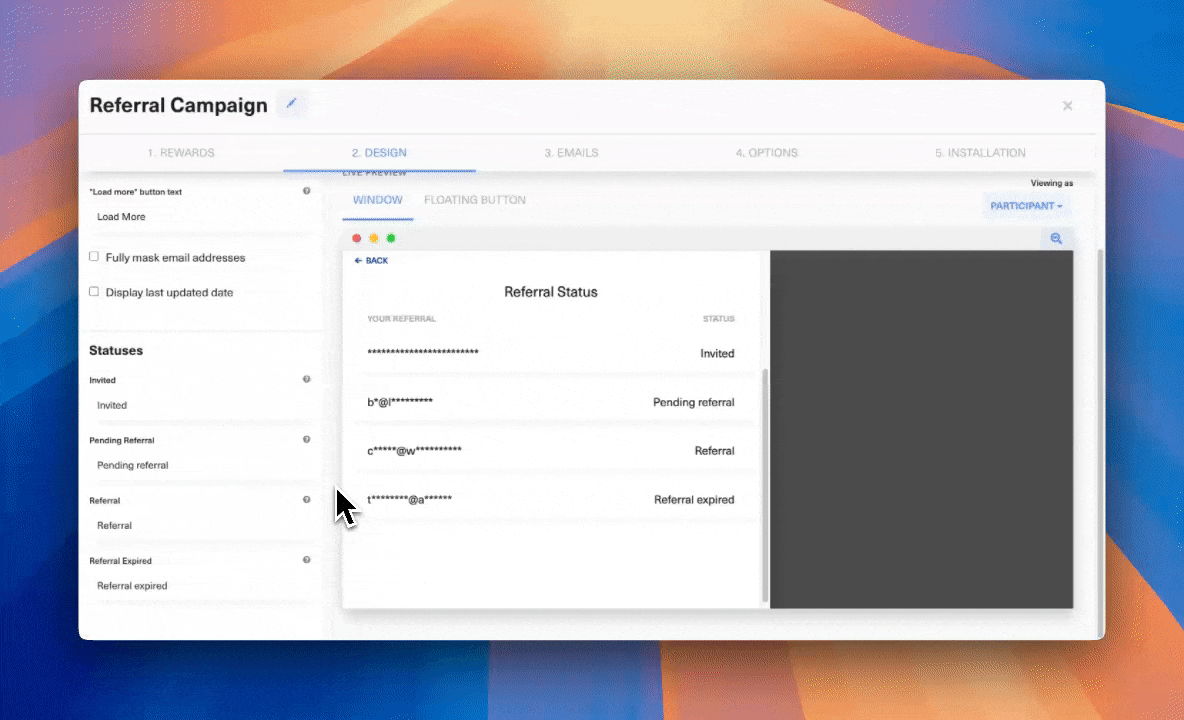 Referral Status in GrowSurf
