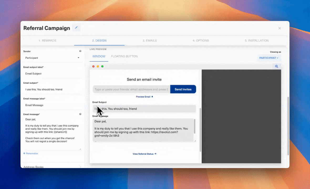 Email Invites in GrowSurf
